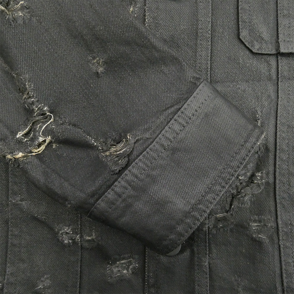 DIOR HOMME ディオールオム 04SS 4EH1049686 エディ期 コーティング デストロイ デニム ジャケット ブラック系 48【中古】