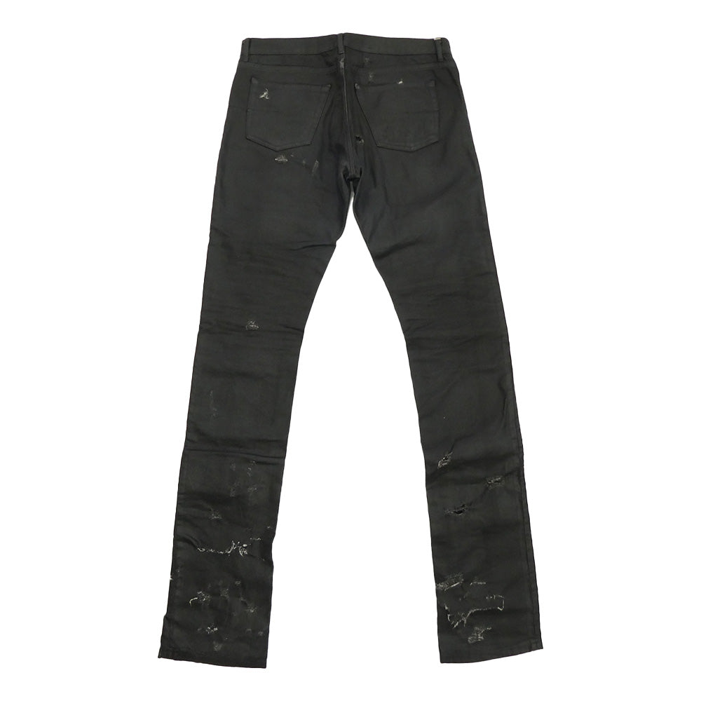 DIOR HOMME ディオールオム 04SS 4EH1018686 エディ期 Strip デストロイ加工 コーティング デニム パンツ ブラック系 32【中古】