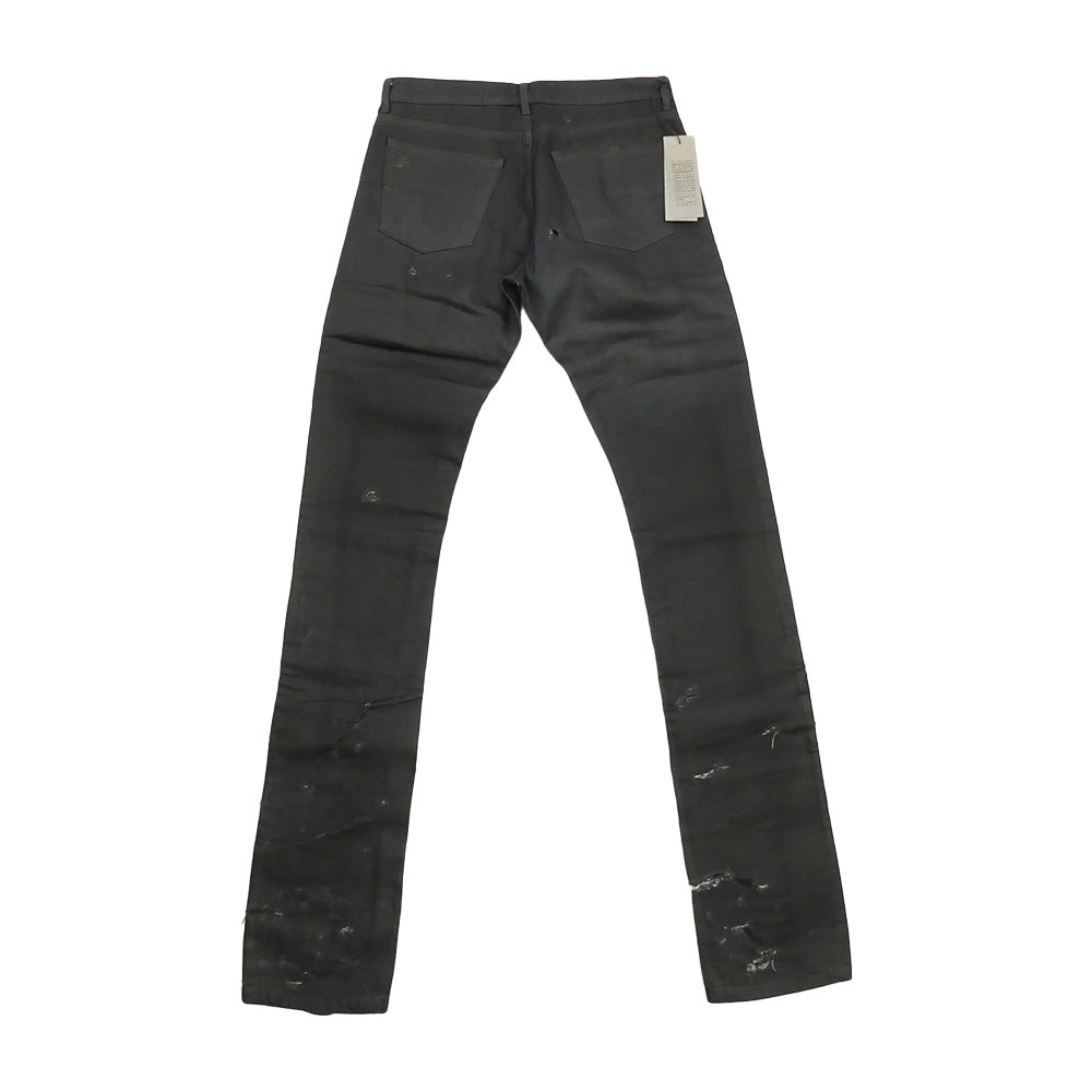 DIOR HOMME ディオールオム 04SS 4EH1018686 エディ期 Strip デストロイ加工 コーティング デニム パンツ ブラック系 30【極上美品】【中古】