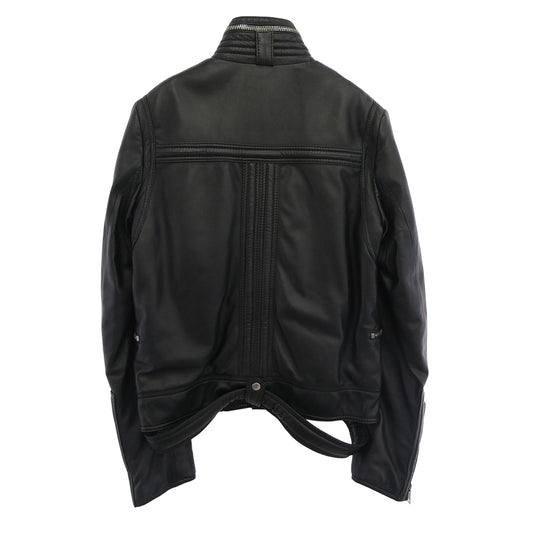 DIOR HOMME ディオールオム 04AW 4HH5041101 エディ期 フラップ レザー シングル ライダース ジャケット ブラック系 48【中古】