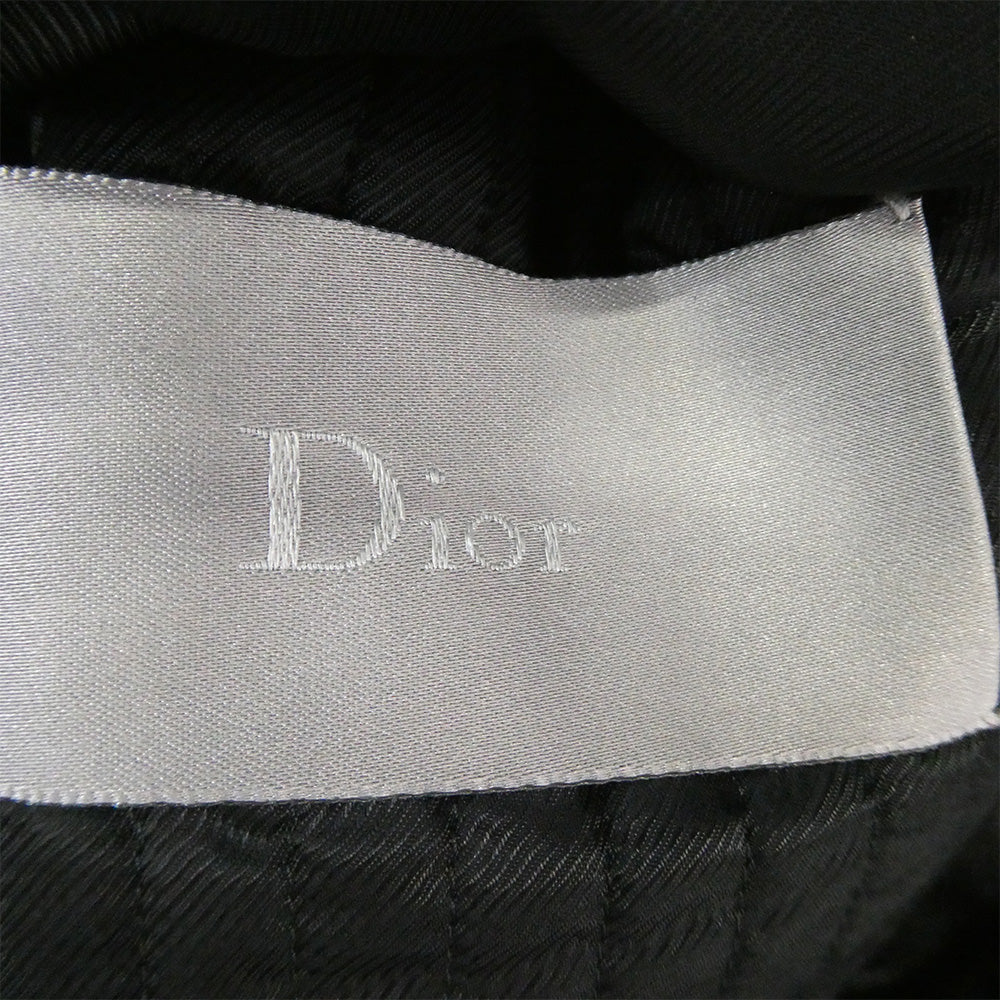 DIOR HOMME ディオールオム 04AW 4HH5041101 エディ期 フラップ レザー シングル ライダース ジャケット ブラック系 48【中古】