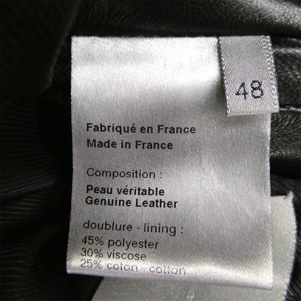 DIOR HOMME ディオールオム 04AW 4HH5041101 エディ期 フラップ レザー シングル ライダース ジャケット ブラック系 48【中古】