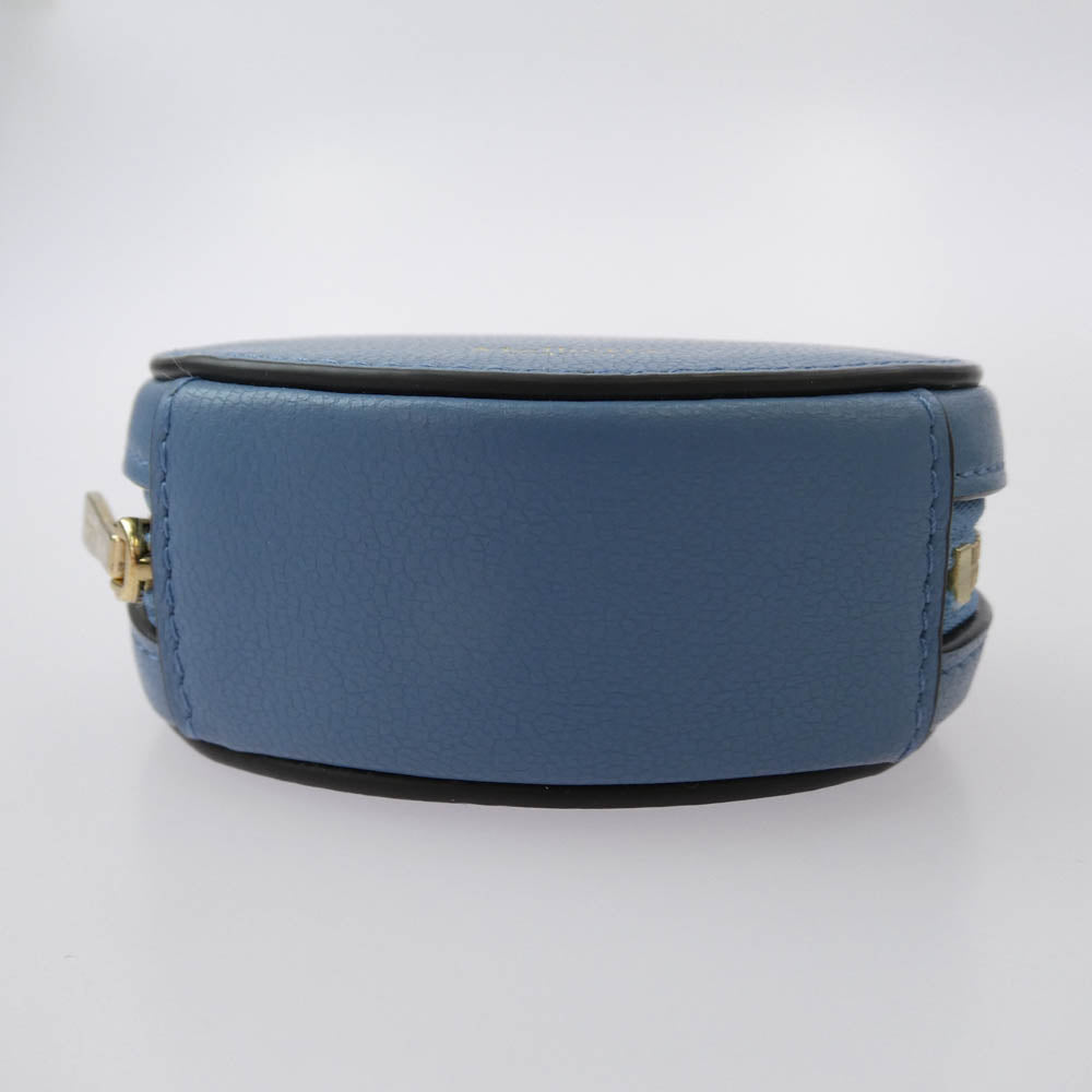 MULBERRY マルベリー レザー ジップド ケース キーリング コインケース ライトブルー系【中古】
