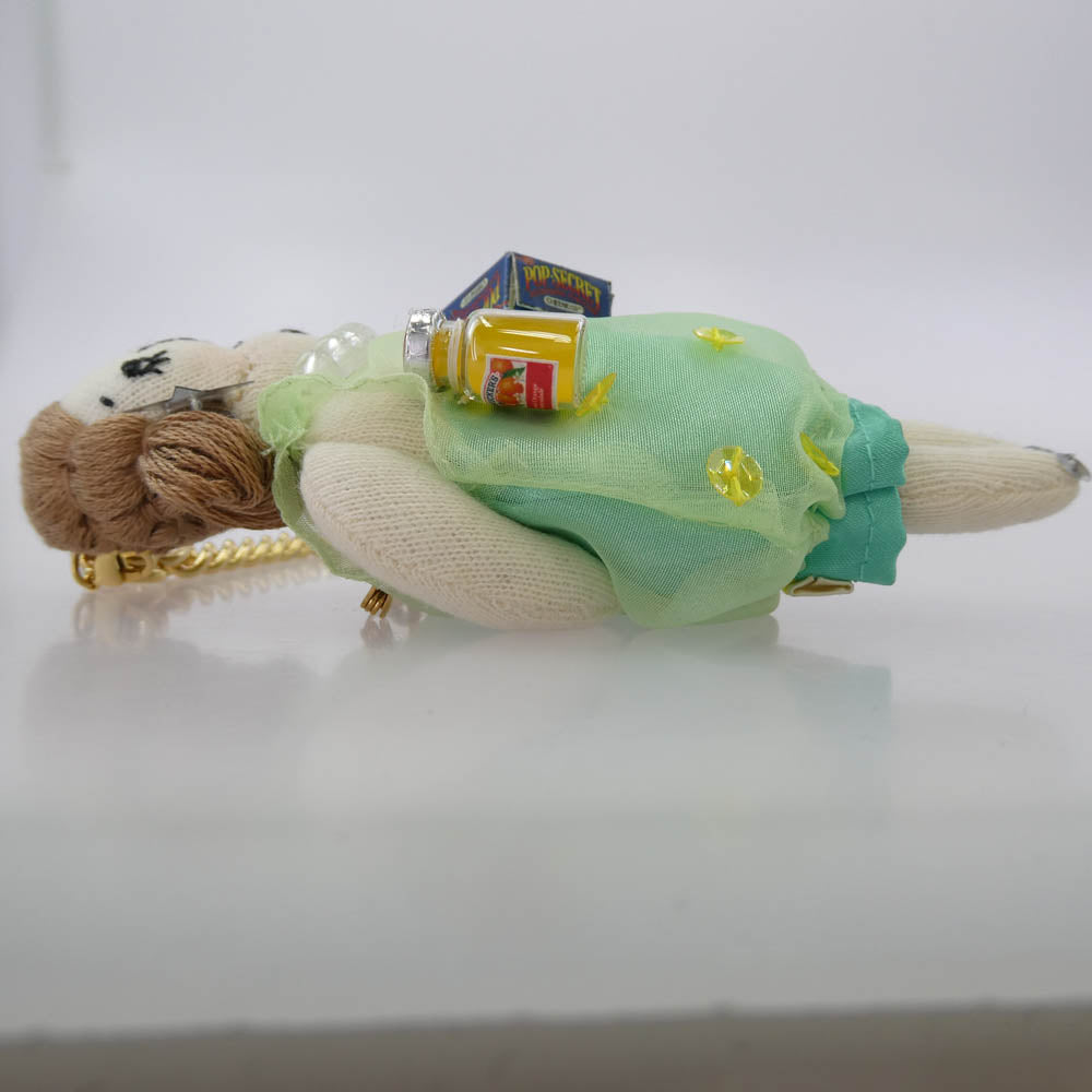 MUVEIL ミュベール グランマチャーム Rose ローズ シースルードレス ポップコーン バッグチャーム キーホルダー ライトグリーン系【中古】