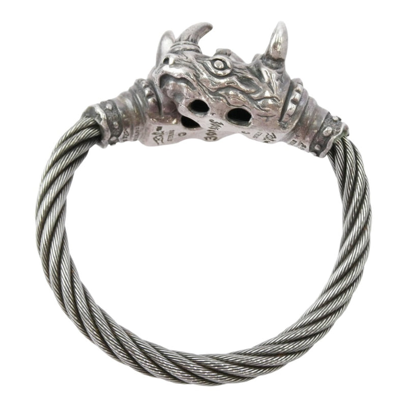BILL WALL LEATHER ビルウォールレザー WIRE BANGLE w/RHINO 30周年記念 ライノ ケーブルワイヤー バングル シルバー系【中古】