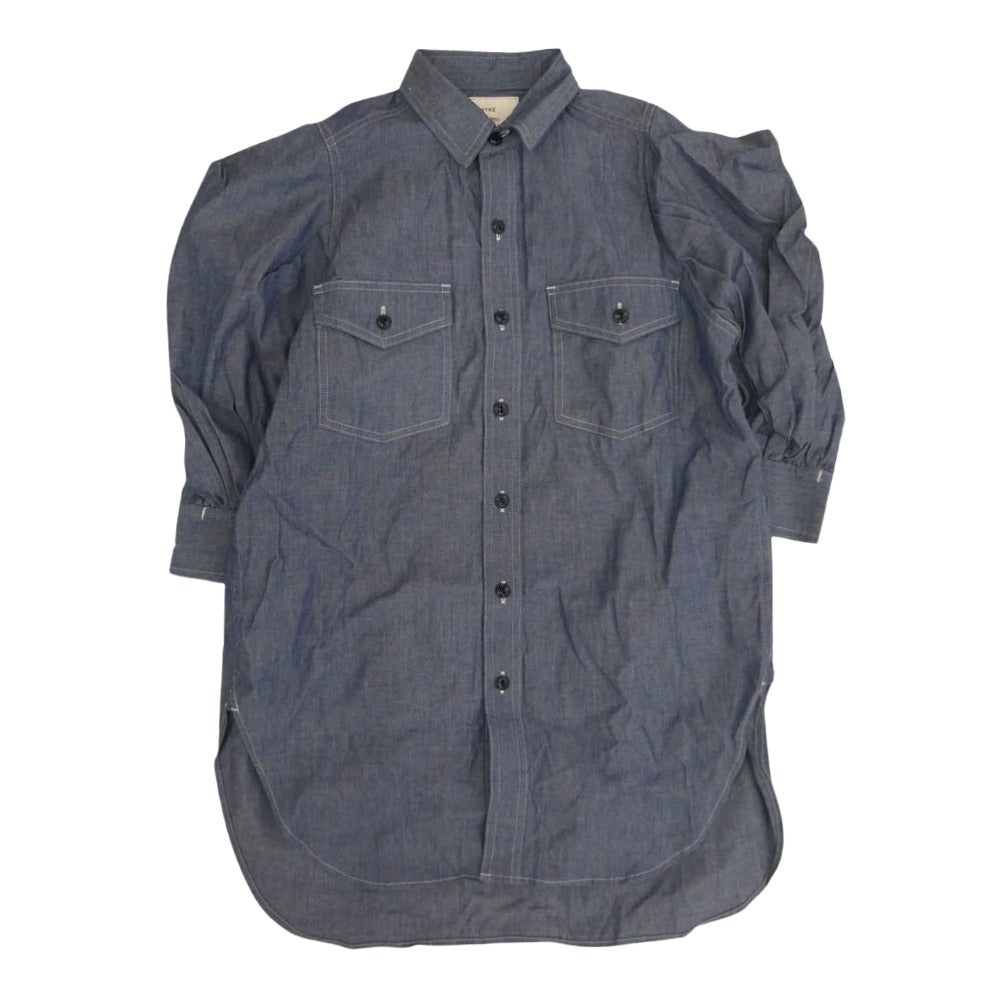 HYKE ハイク 221-15158 シャンブレー シャツ パンツ セットアップ ライトブルー系 1 SMALL【中古】