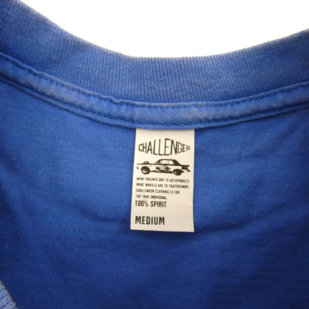 CHALLENGER チャレンジャー CAMS Born For Dickies TEE バックプリント クルーネック 半袖 Tシャツ ブルー系 M【中古】