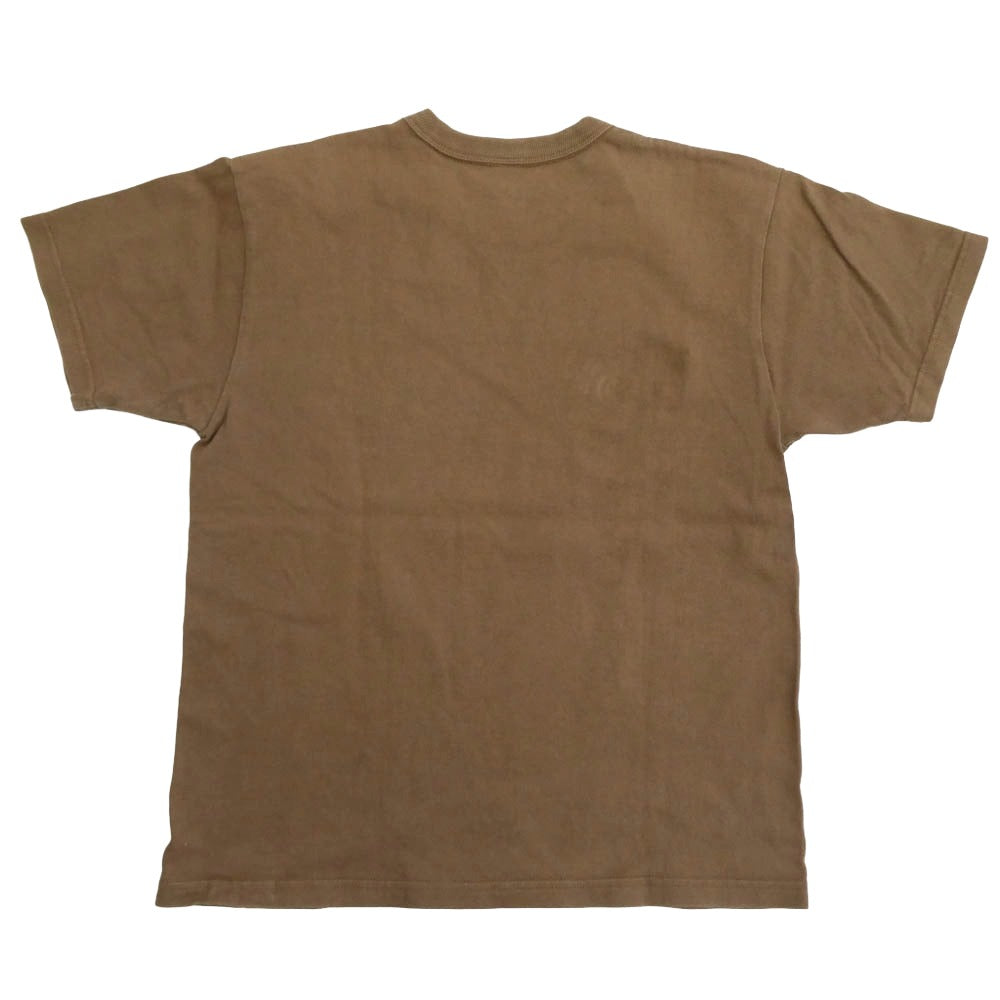 THE FLAT HEAD ザフラットヘッド GREEN TRAIL グリーントレイル プリント クルーネック 半袖 Tシャツ ブラウン系 38【中古】