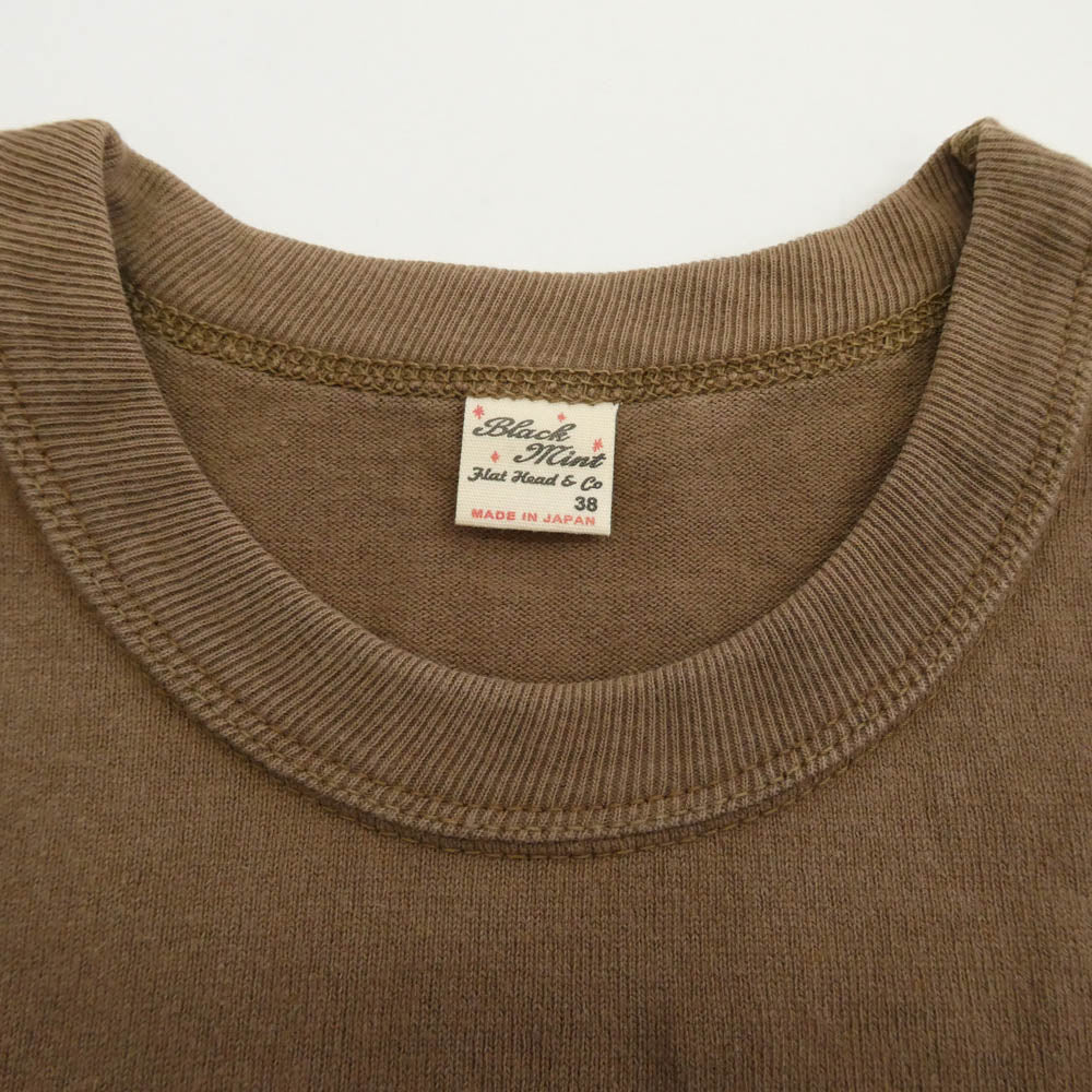 THE FLAT HEAD ザフラットヘッド GREEN TRAIL グリーントレイル プリント クルーネック 半袖 Tシャツ ブラウン系 38【中古】