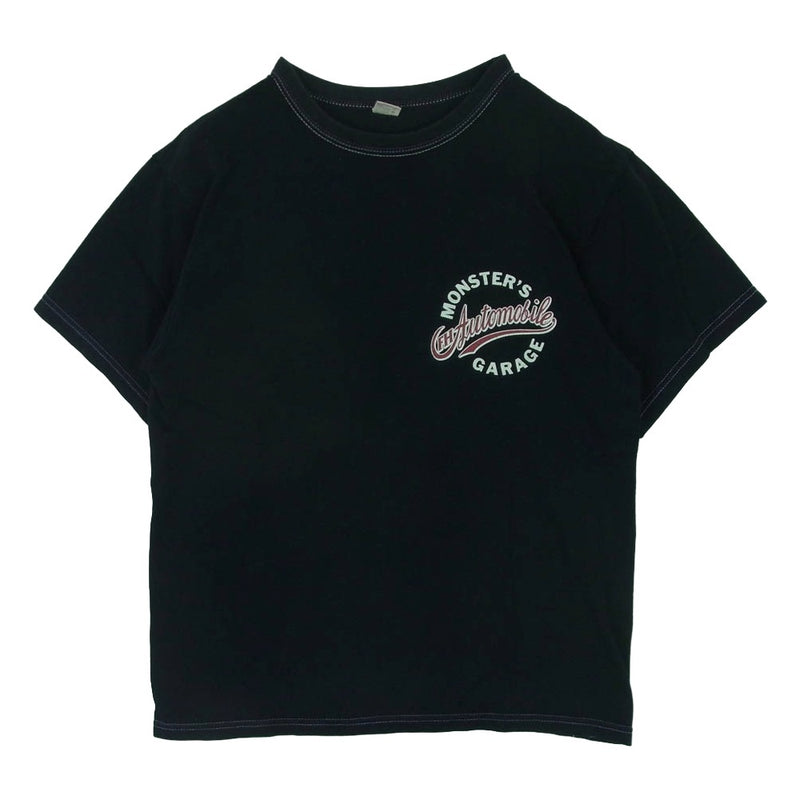 THE FLAT HEAD ザフラットヘッド MONSTERS GARAGE モンスターズ ガレージ クルーネック 半袖 Tシャツ ブラック系 38【中古】