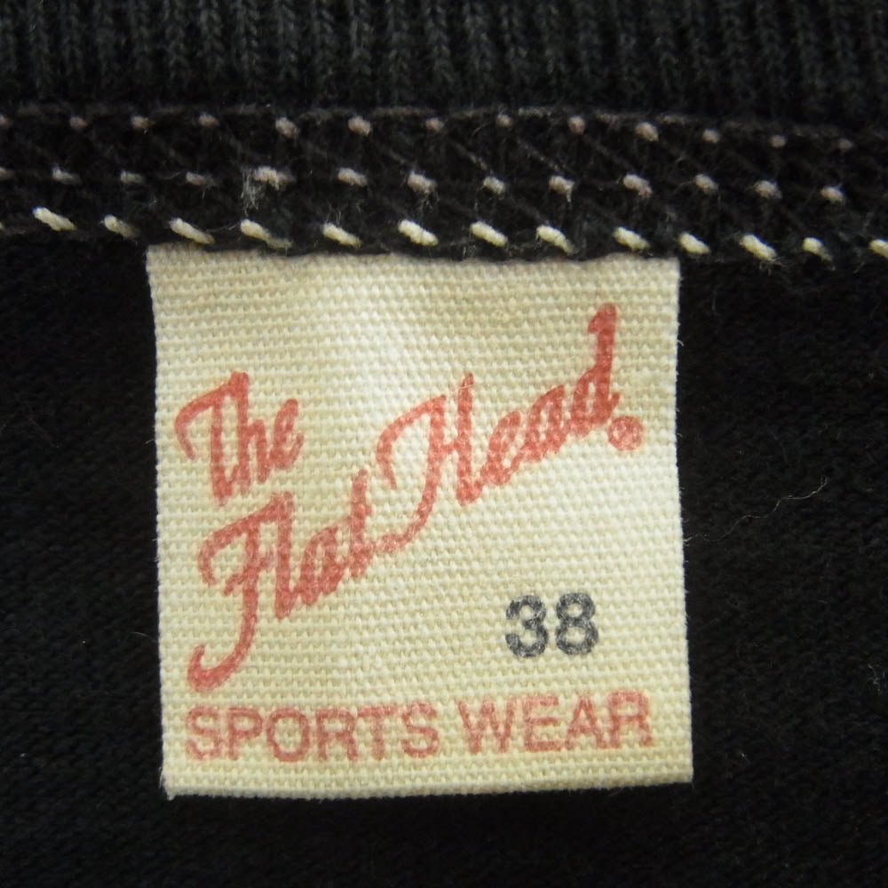 THE FLAT HEAD ザフラットヘッド MONSTERS GARAGE モンスターズ ガレージ クルーネック 半袖 Tシャツ ブラック系 38【中古】