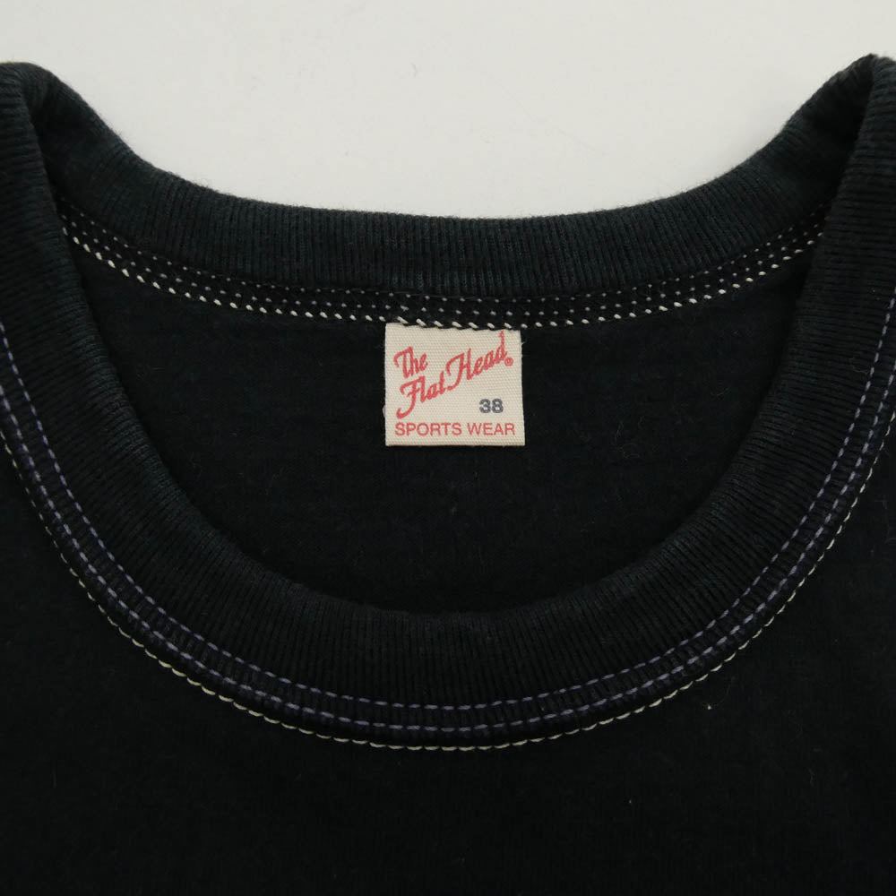 THE FLAT HEAD ザフラットヘッド SUPER HONEY スーパーハニー クルーネック 半袖 Tシャツ ブラック系 38【中古】