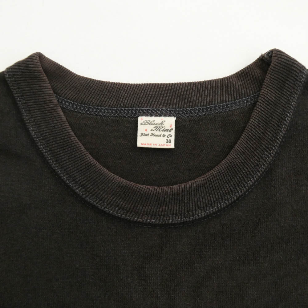 THE FLAT HEAD ザフラットヘッド BLACKMINT ブラックミントWILD WEST ワイルドウェスト プリント クルーネック 半袖 Tシャツ ブラック系 38【中古】
