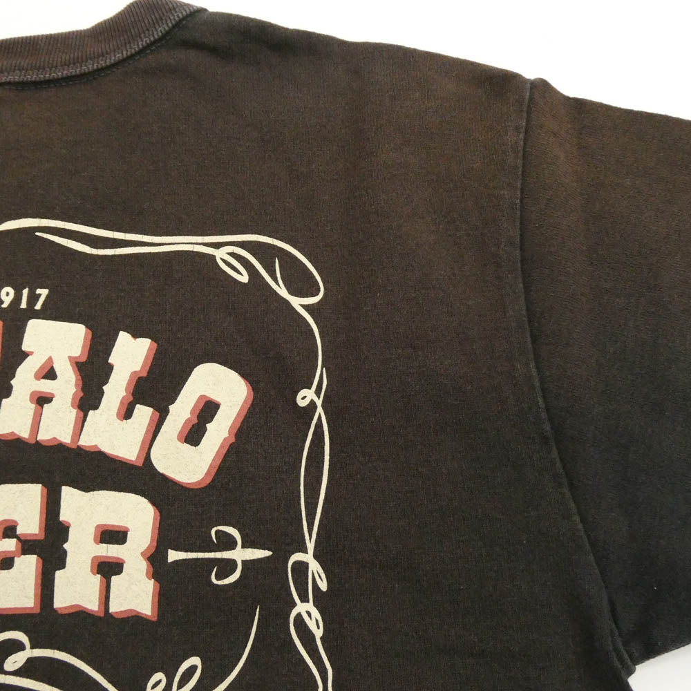 THE FLAT HEAD ザフラットヘッド BLACKMINT ブラックミントWILD WEST ワイルドウェスト プリント クルーネック 半袖 Tシャツ ブラック系 38【中古】