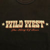 THE FLAT HEAD ザフラットヘッド BLACKMINT ブラックミントWILD WEST ワイルドウェスト プリント クルーネック 半袖 Tシャツ ブラック系 38【中古】