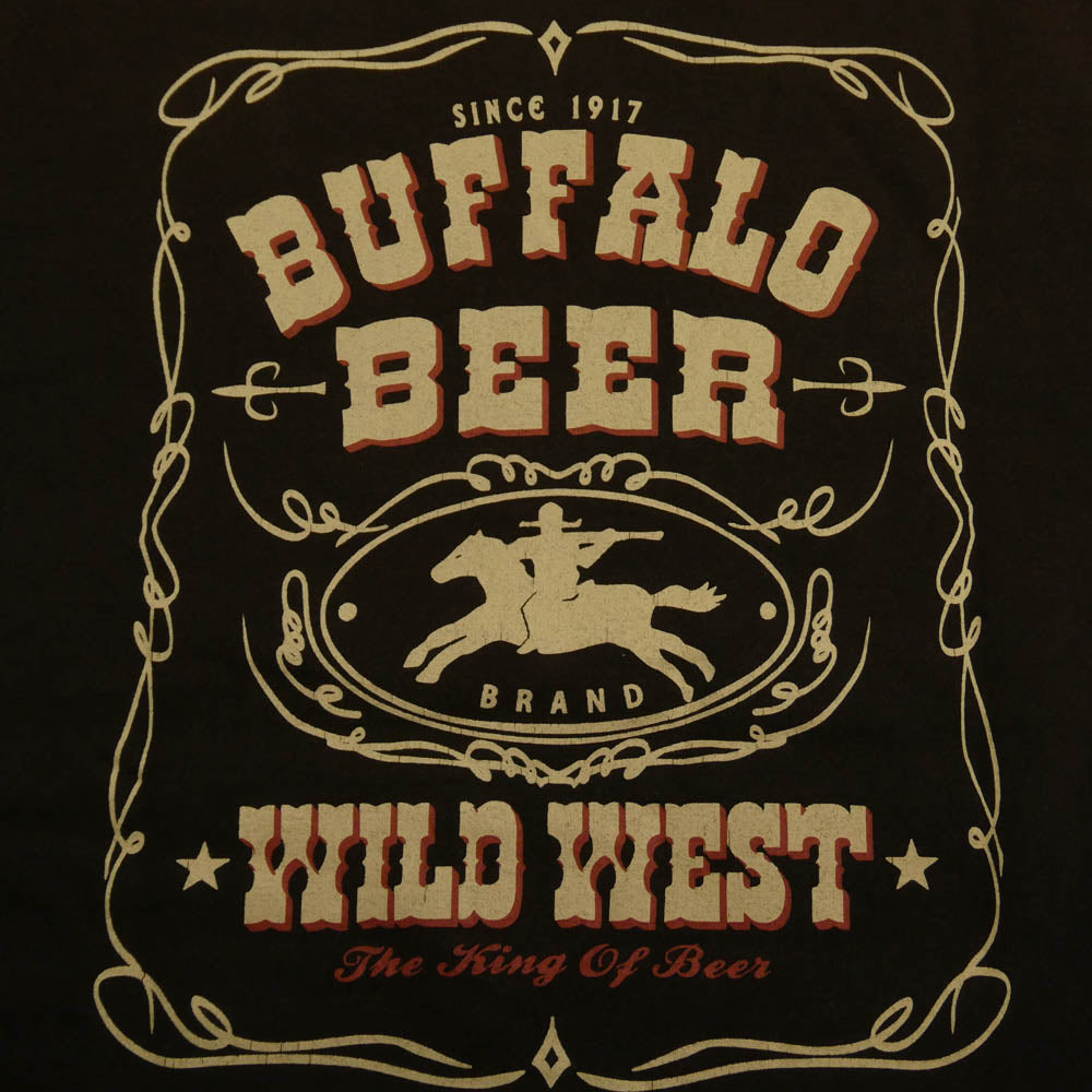 THE FLAT HEAD ザフラットヘッド BLACKMINT ブラックミントWILD WEST ワイルドウェスト プリント クルーネック 半袖 Tシャツ ブラック系 38【中古】