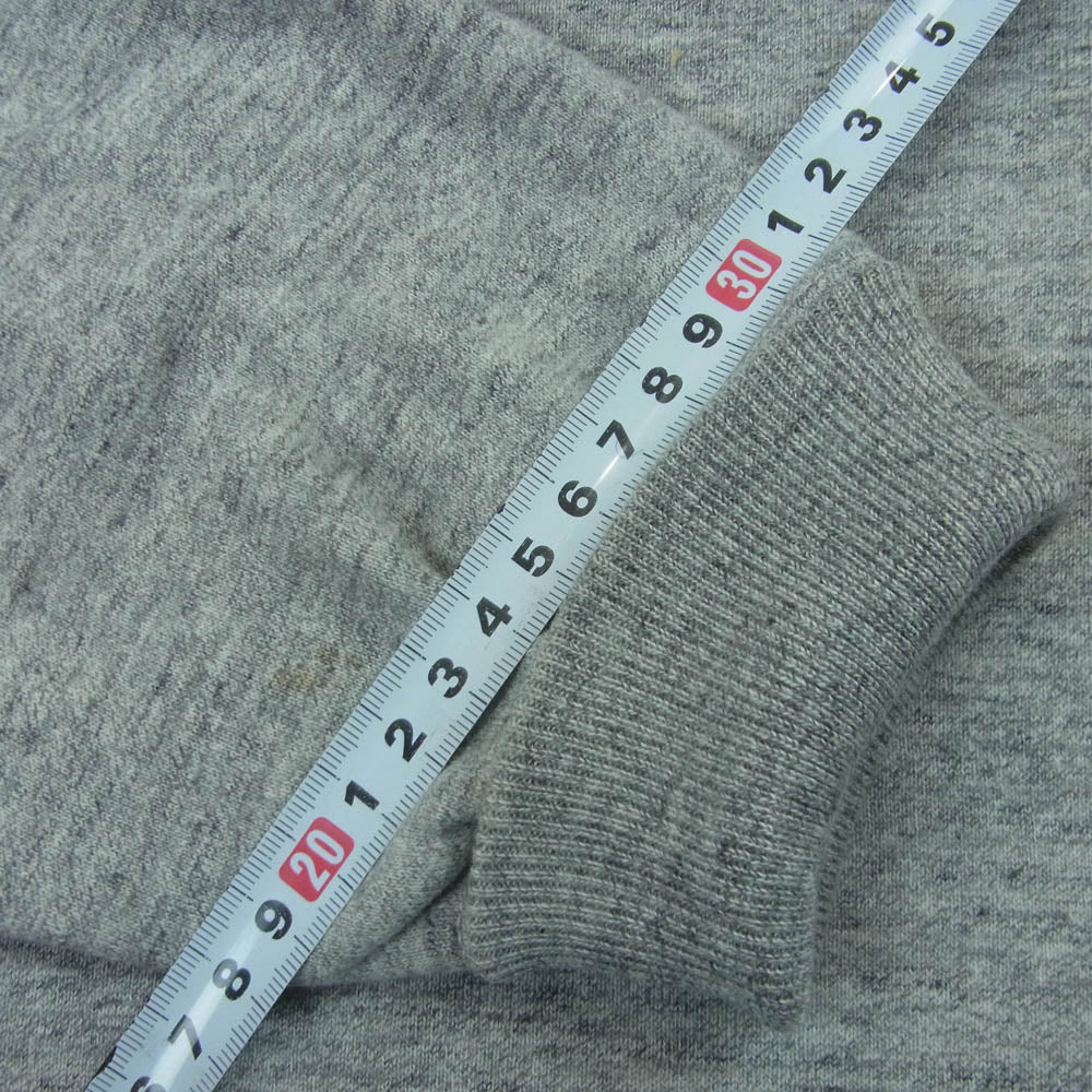 R.J.B アールジェイビー ロゴ刺繍 フルジップ パーカー フーディー コットン 日本製 グレー系 38【中古】