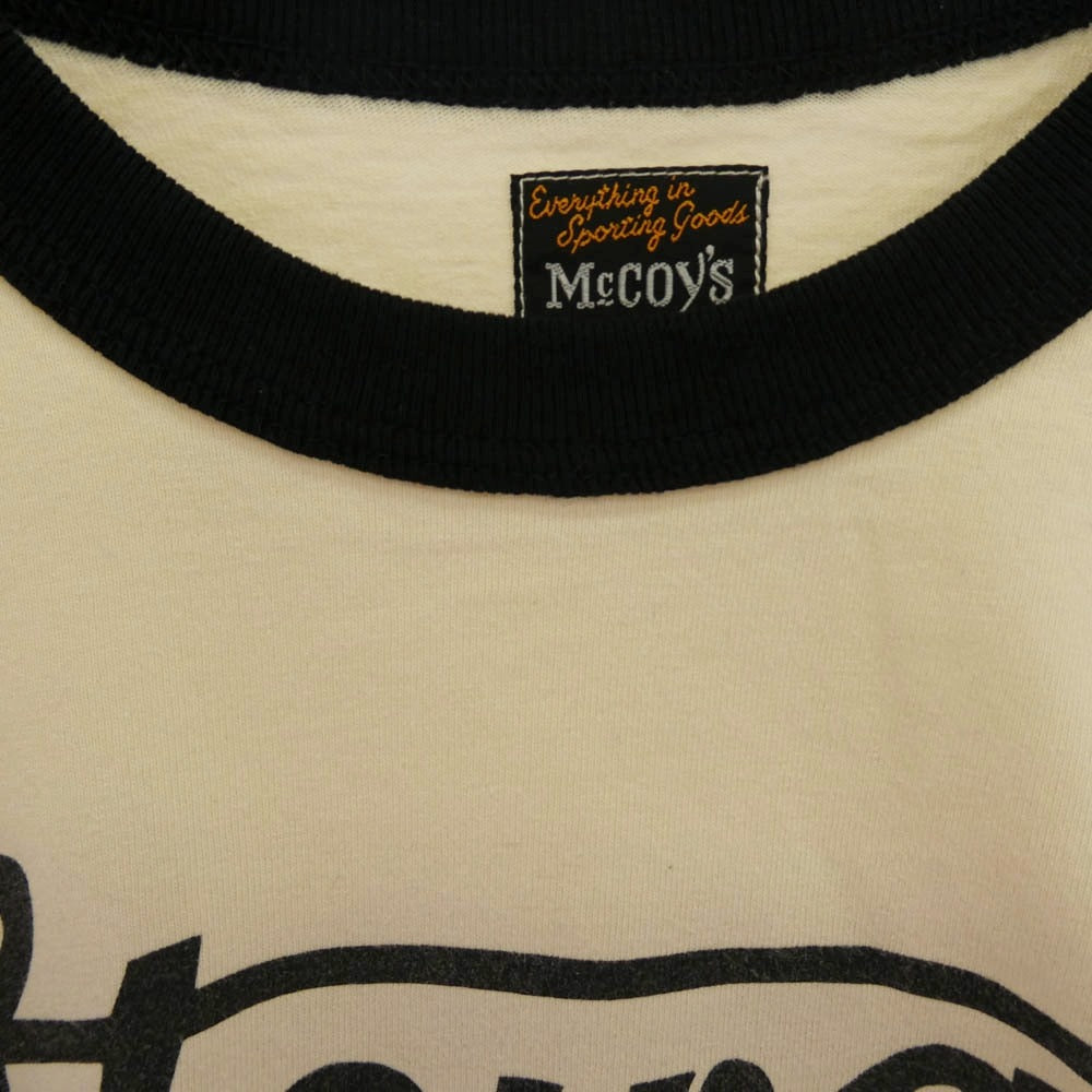 The REAL McCOY'S ザリアルマッコイズ SPEEDOMETER CUSTOMBILT プリント リンガー 半袖 Tシャツ イエロー系 ブラック系 38【中古】