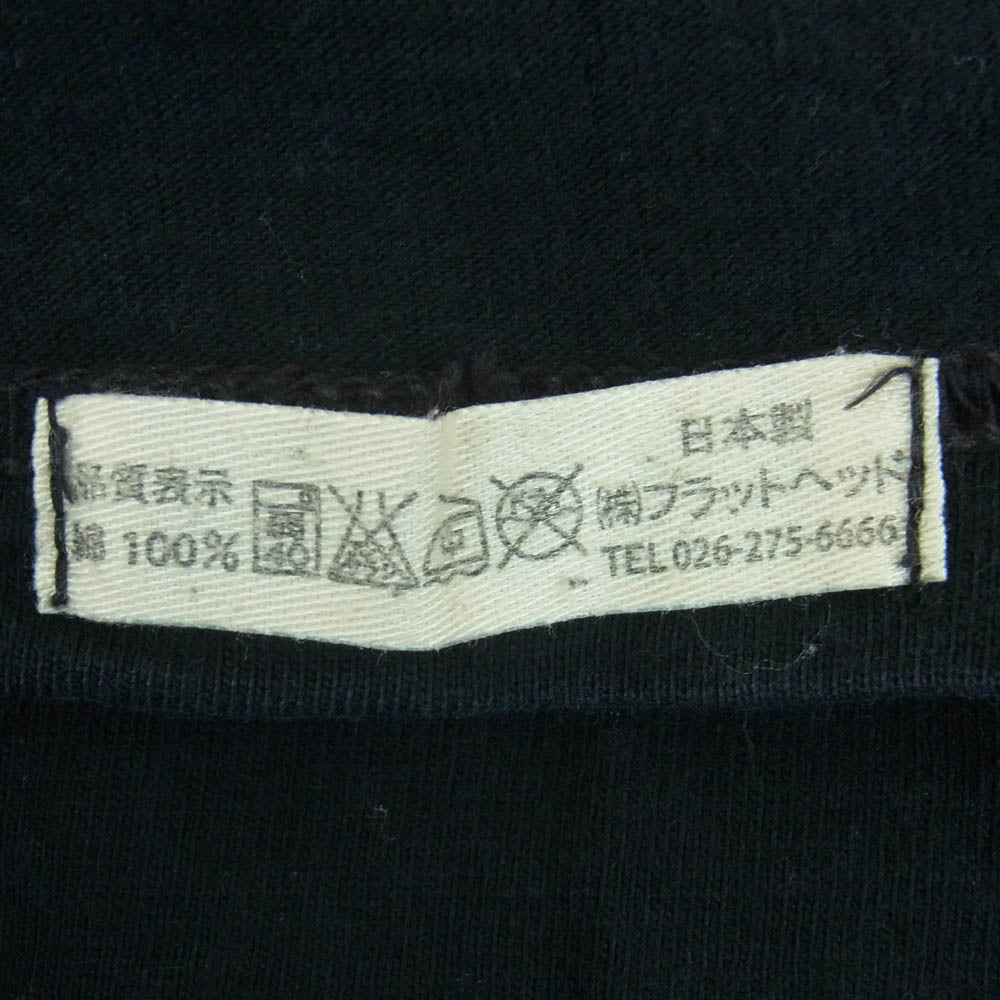 THE FLAT HEAD ザフラットヘッド MOTORCYCLE LEATHERS モーターサイクルレザーズ 胸ロゴプリント 長袖 Tシャツ ブラック系 38【中古】