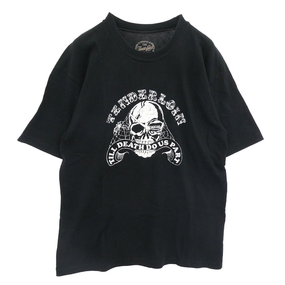 TENDERLOIN テンダーロイン T-TEE 5 TILL DEATH DO US PART スカルプリント クルーネック 半袖 Tシャツ ブラック系【中古】