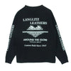 LANGLITZ LEATHERS ラングリッツレザーズ ロゴプリント 長袖 Tシャツ コットン アメリカ製 ブラック系 S【中古】