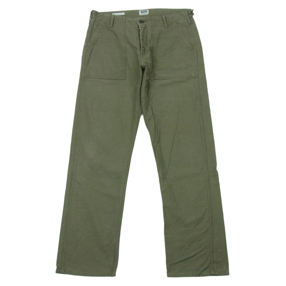 Pherrow's フェローズ ファティーグ ベイカー パンツ コットン 日本製 グリーン系 グレイッシュグリーン系 32【中古】
