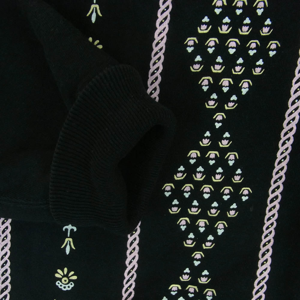 R.J.B アールジェイビー アーガイルプリント フルジップ スウェット トレーナー コットン 日本製 ブラック系 38【中古】