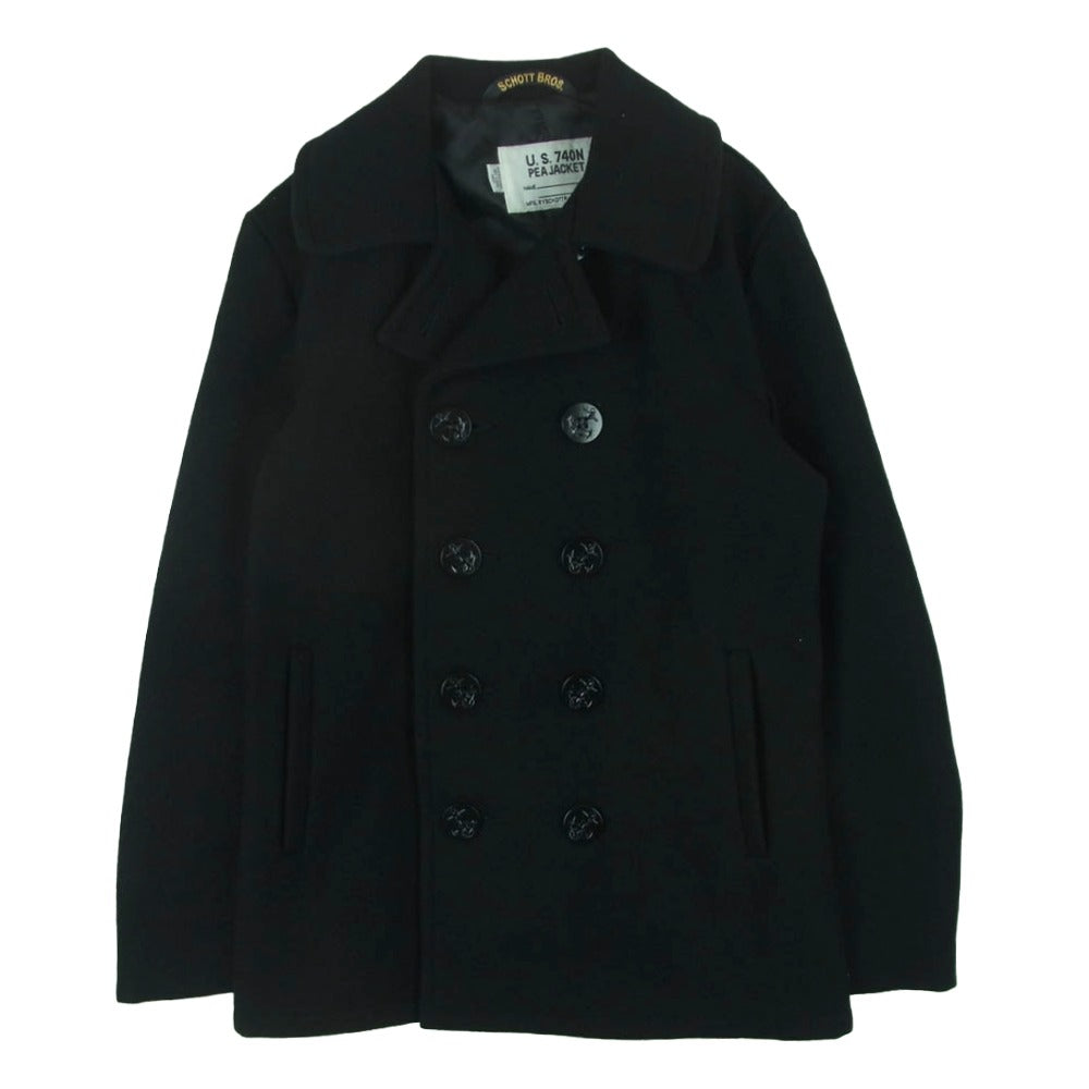 schott ショット 7118 BROS ブロス 740N USA製 スリムフィット Pコート ピーコート アメリカ製 ブラック系 36【中古】