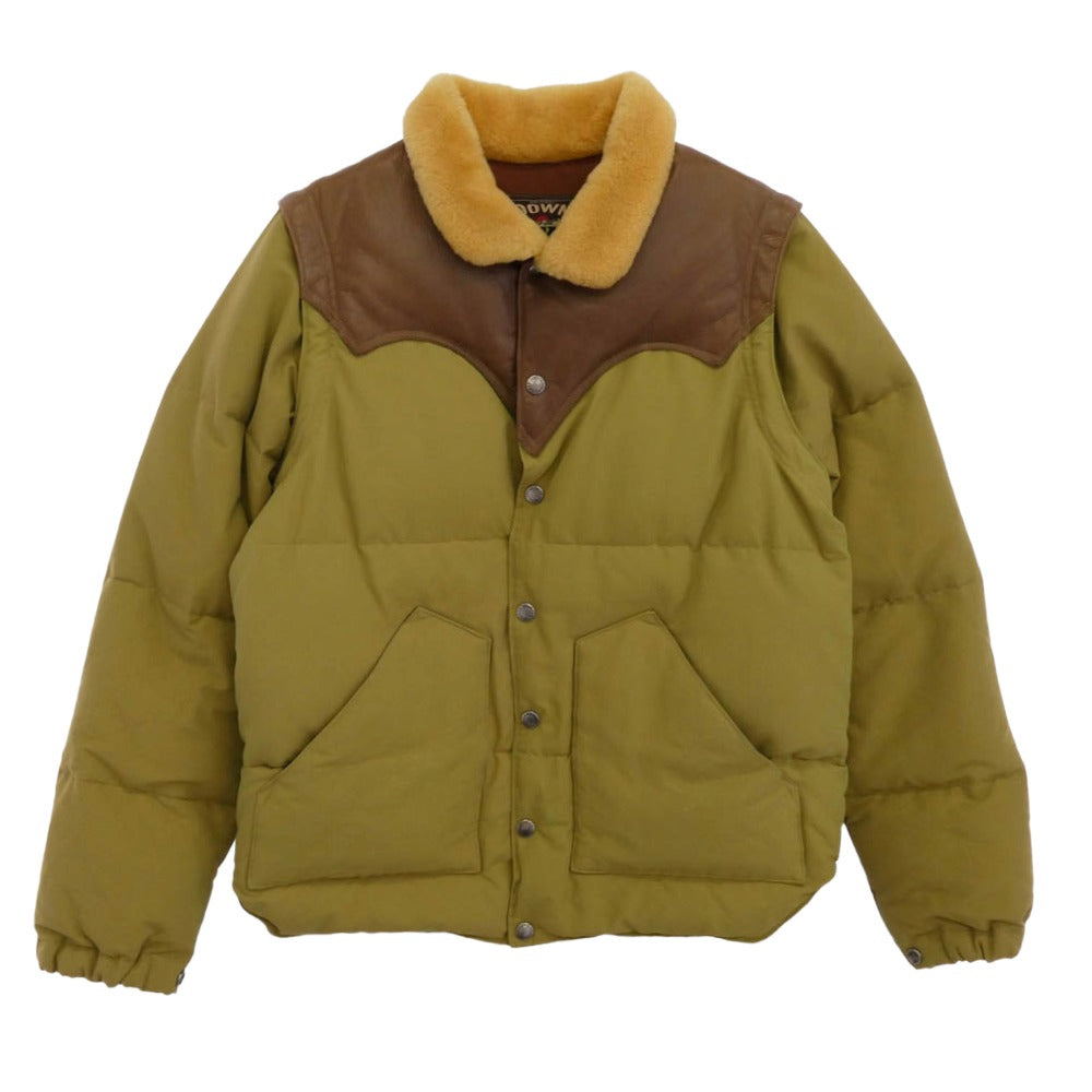 SUGAR CANE シュガーケーン SC11788 レザーヨーク切替 ダウンジャケット モスグリーン系 ブラウン系 M【中古】