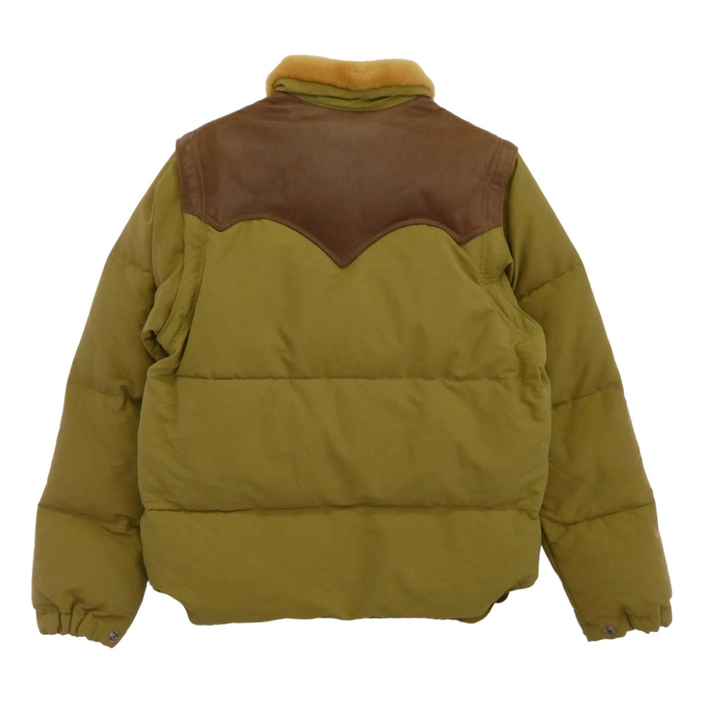 SUGAR CANE シュガーケーン SC11788 レザーヨーク切替 ダウンジャケット モスグリーン系 ブラウン系 M【中古】