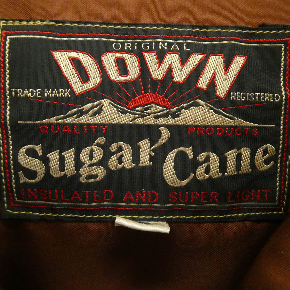 SUGAR CANE シュガーケーン SC11788 レザーヨーク切替 ダウンジャケット モスグリーン系 ブラウン系 M【中古】