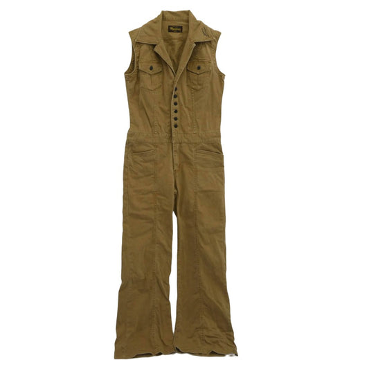 HYSTERIC GLAMOUR ヒステリックグラマー 2AP-4170 バッグプリント ノースリーブ オールインワン つなぎ ブラウン系 FREE【中古】