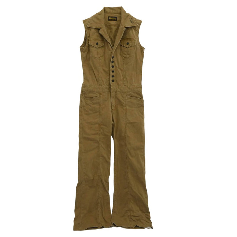 HYSTERIC GLAMOUR ヒステリックグラマー 2AP-4170 バッグプリント ノースリーブ オールインワン つなぎ ブラウン系 FREE【中古】