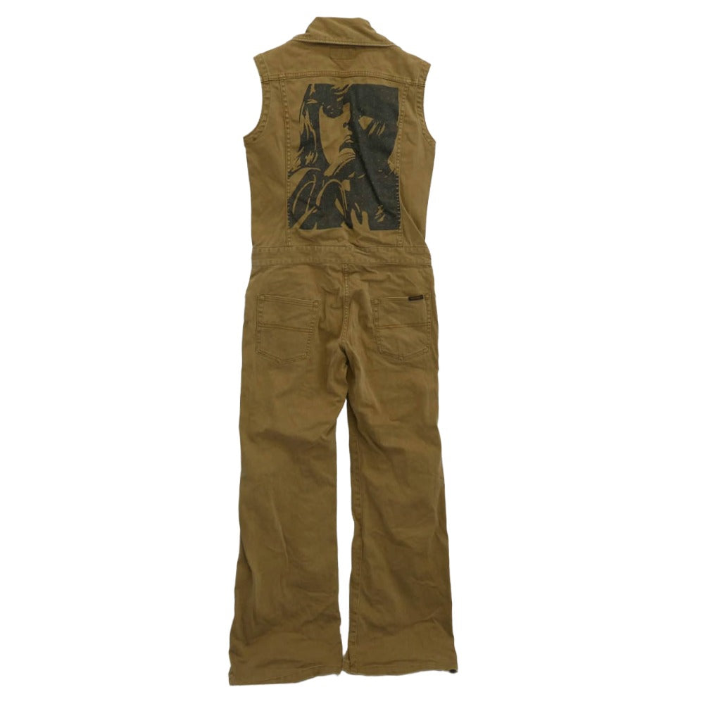 HYSTERIC GLAMOUR ヒステリックグラマー 2AP-4170 バッグプリント ノースリーブ オールインワン つなぎ ブラウン系 FREE【中古】