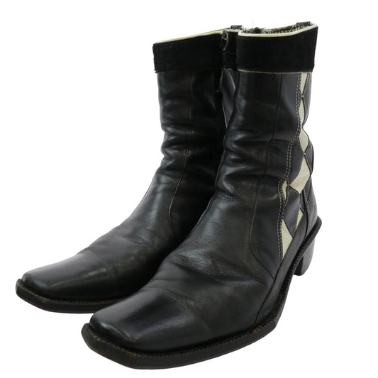 alfredoBANNISTER サイドジップ レザー ブーツ ブラック系 41【中古】