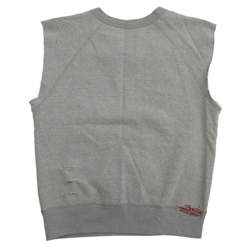 HYSTERIC GLAMOUR ヒステリックグラマー 2CS-5370 ダメージ加工 スウェット ベスト グレー系 FREE【中古】