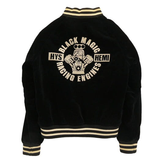 HYSTERIC GLAMOUR ヒステリックグラマー 2AB-5340 BLACK MAGIC RACING ENGINES ベロア リバーシブル スカジャン ブラック系 FREE【中古】