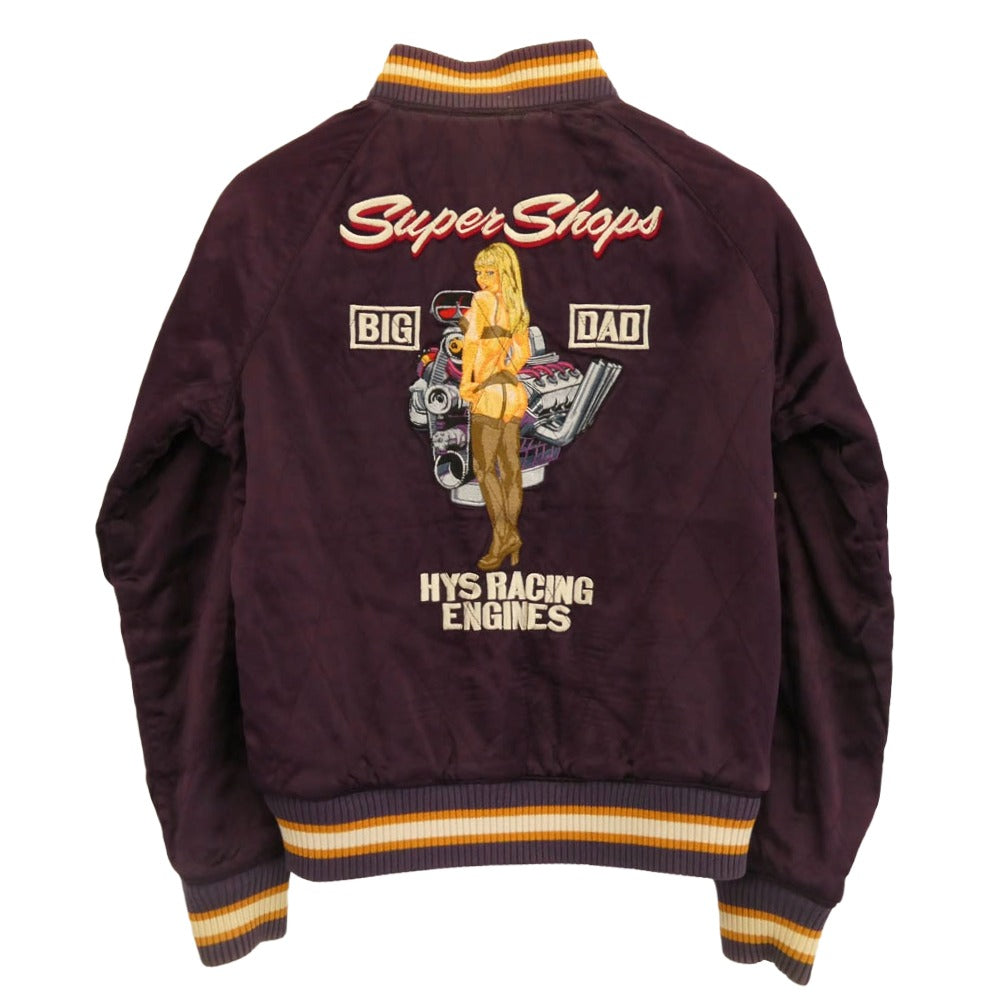 HYSTERIC GLAMOUR ヒステリックグラマー 2AB-5340 BLACK MAGIC RACING ENGINES ベロア リバーシブル スカジャン ブラック系 FREE【中古】