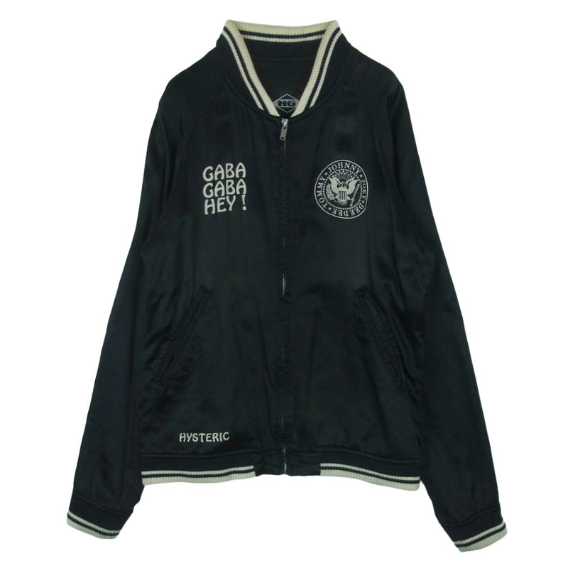 HYSTERIC GLAMOUR ヒステリックグラマー 4AB-0981 RAMONES ラモーンズ スカジャン ジャケット 日本製 ブラック系 S【中古】