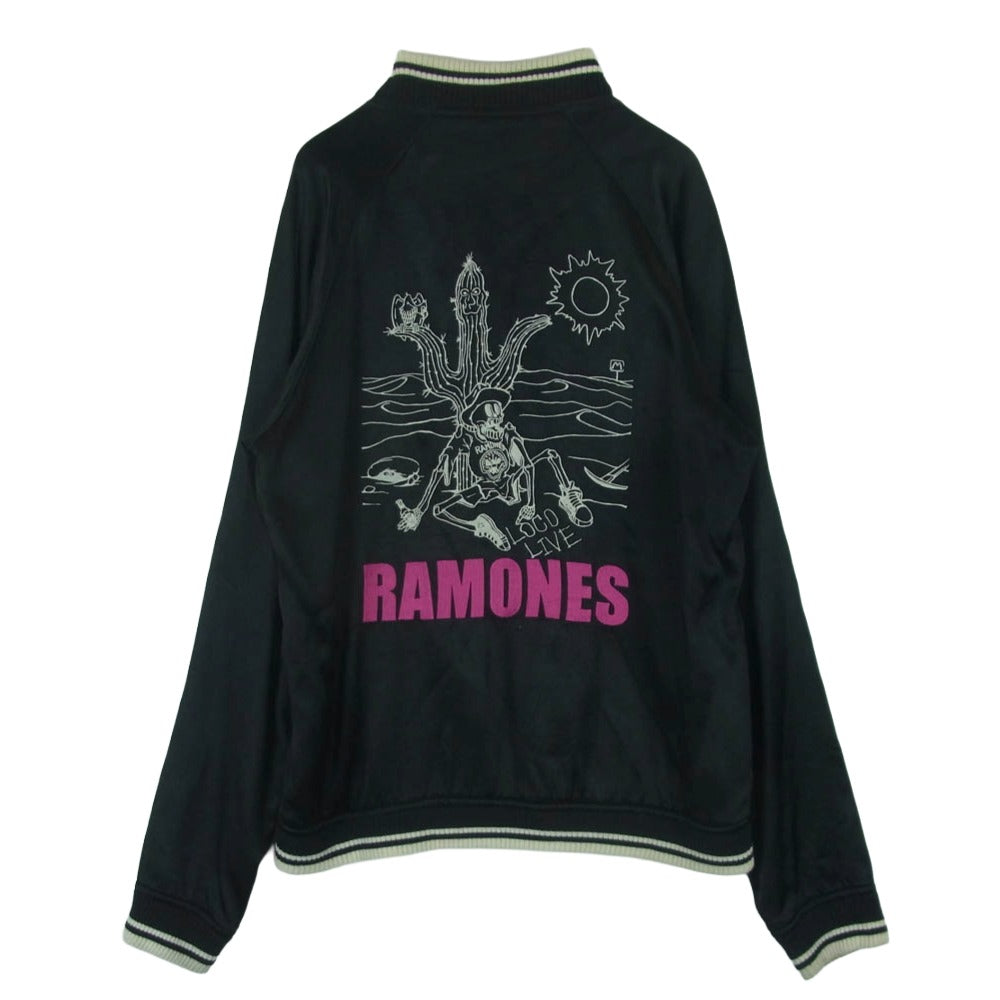 HYSTERIC GLAMOUR ヒステリックグラマー 4AB-0981 RAMONES ラモーンズ スカジャン ジャケット 日本製 ブラック系 S【中古】