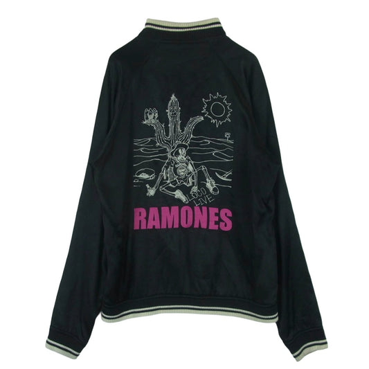 HYSTERIC GLAMOUR ヒステリックグラマー 4AB-0981 RAMONES ラモーンズ スカジャン ジャケット 日本製 ブラック系 S【中古】