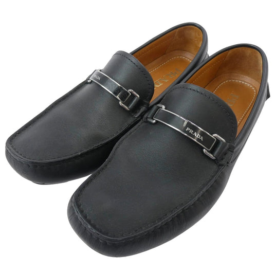PRADA プラダ レザー ドライビング シューズ ローファー ブラック系 6【中古】