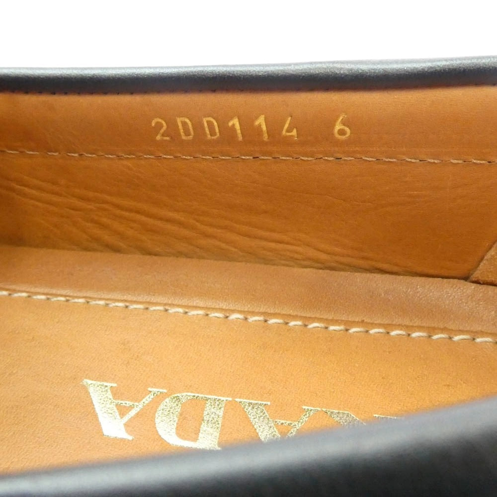 PRADA プラダ レザー ドライビング シューズ ローファー ブラック系 6【中古】