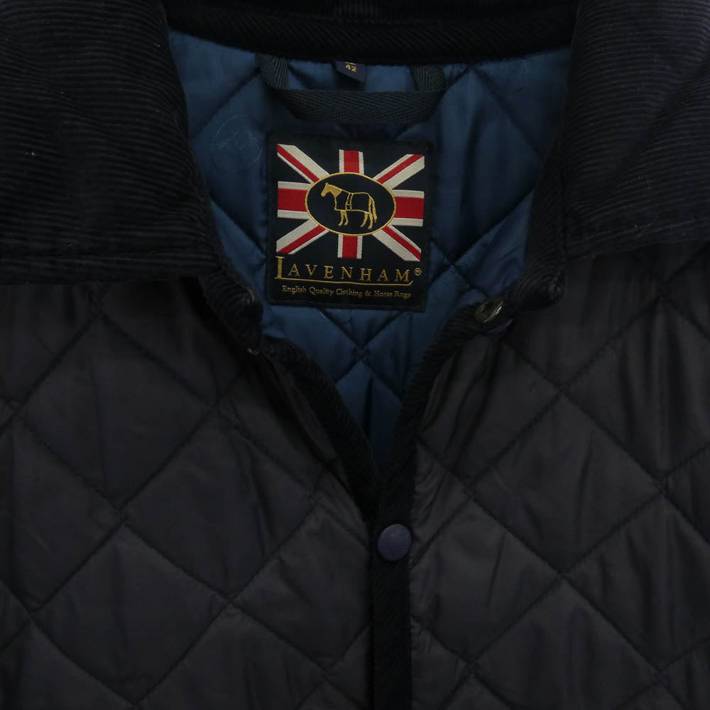 LAVENHAM ラベンハム イングランド製 キルティング ジャケット コート ネイビー系 XL【中古】