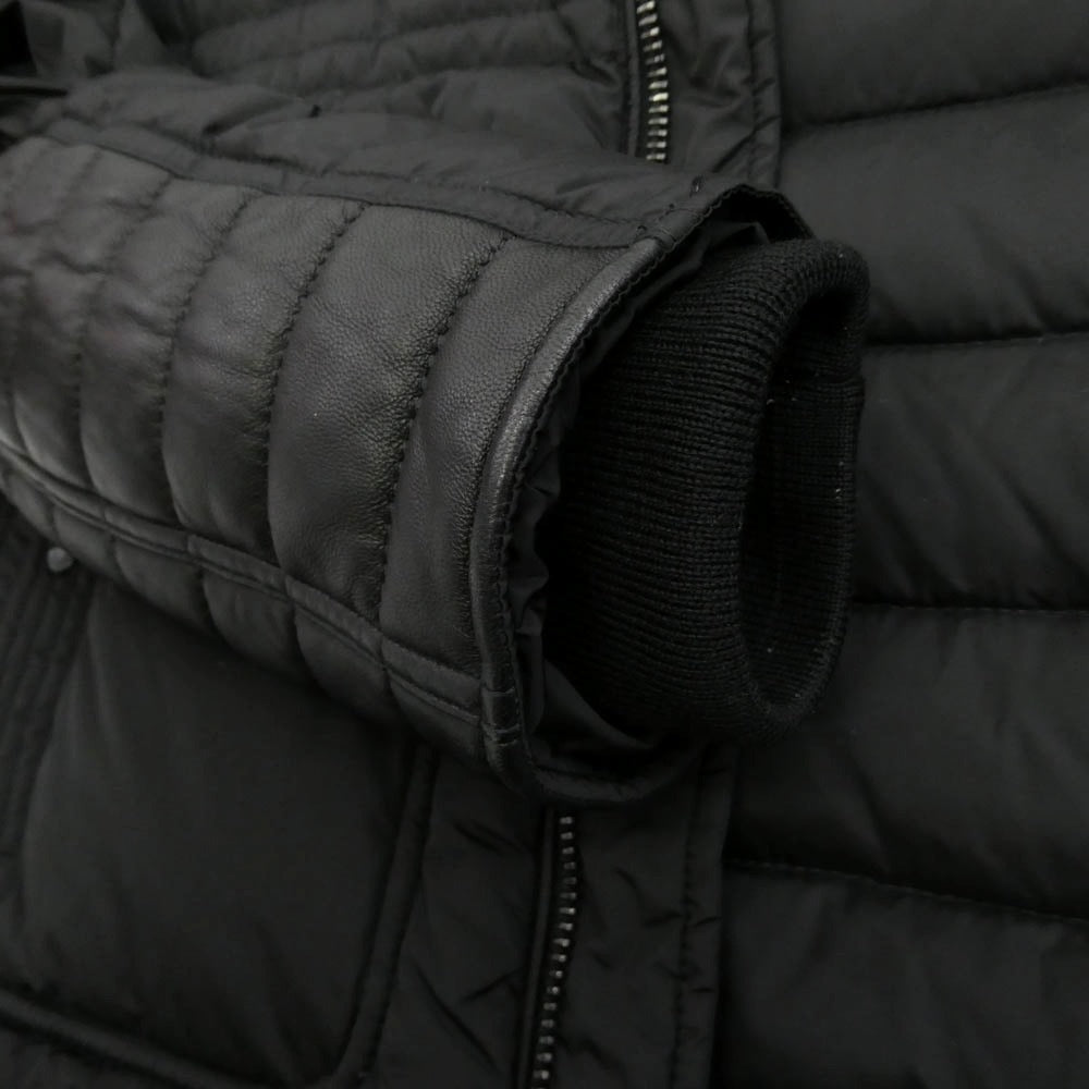 MONCLER モンクレール DIMITRI GIUBBOTTO ディミトリ レザー 切替 ダウンジャケット ブラック系 4【中古】