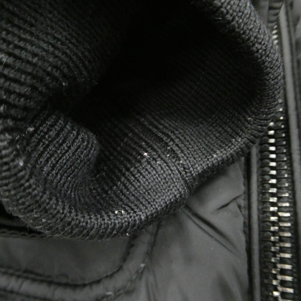 MONCLER モンクレール DIMITRI GIUBBOTTO ディミトリ レザー 切替 ダウンジャケット ブラック系 4【中古】