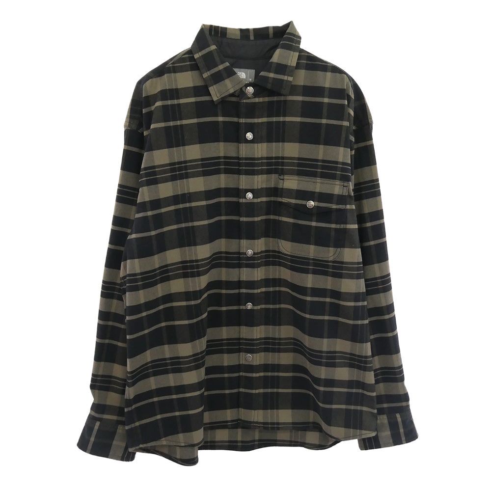THE NORTH FACE ノースフェイス NR62031 ロング スリーブ ストレッチ フランネル 長袖 シャツ ブラウン系 ダークブラウン系 M【中古】