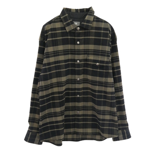 THE NORTH FACE ノースフェイス NR62031 ロング スリーブ ストレッチ フランネル 長袖 シャツ ブラウン系 ダークブラウン系 M【中古】