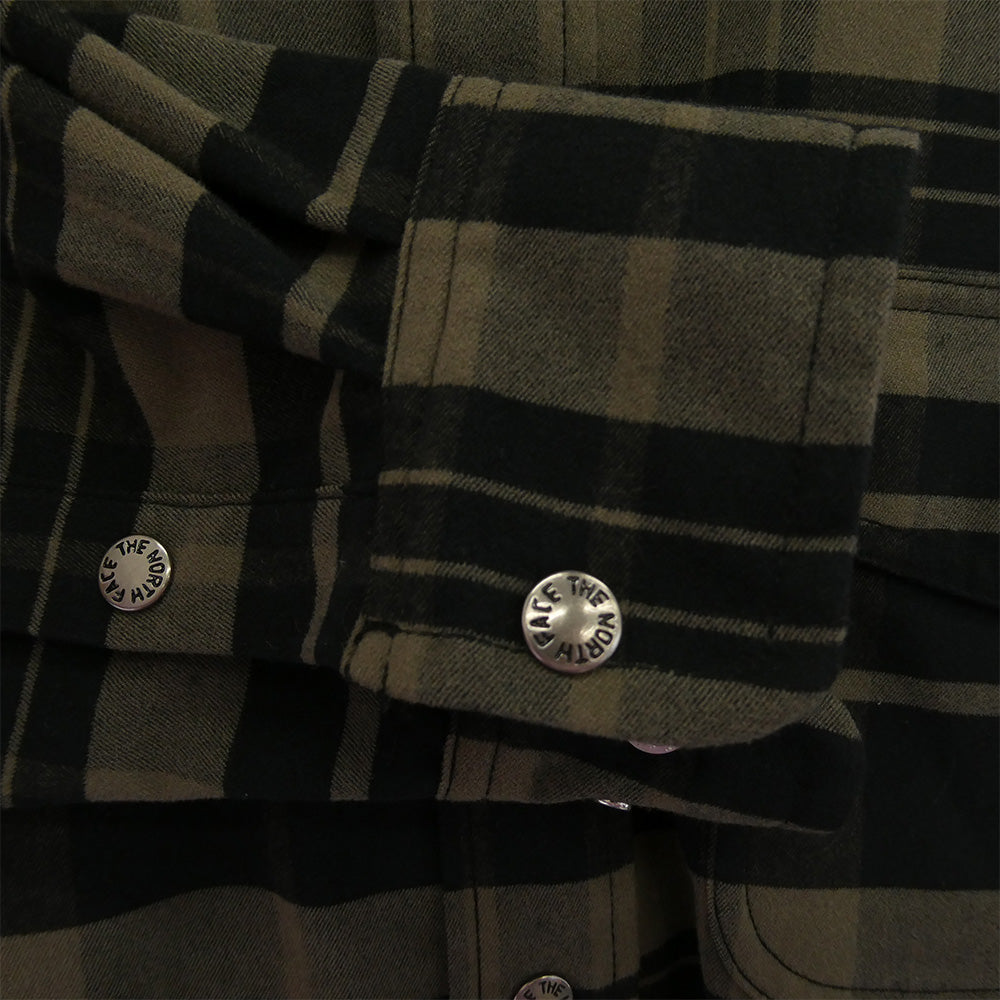 THE NORTH FACE ノースフェイス NR62031 ロング スリーブ ストレッチ フランネル 長袖 シャツ ブラウン系 ダークブラウン系 M【中古】