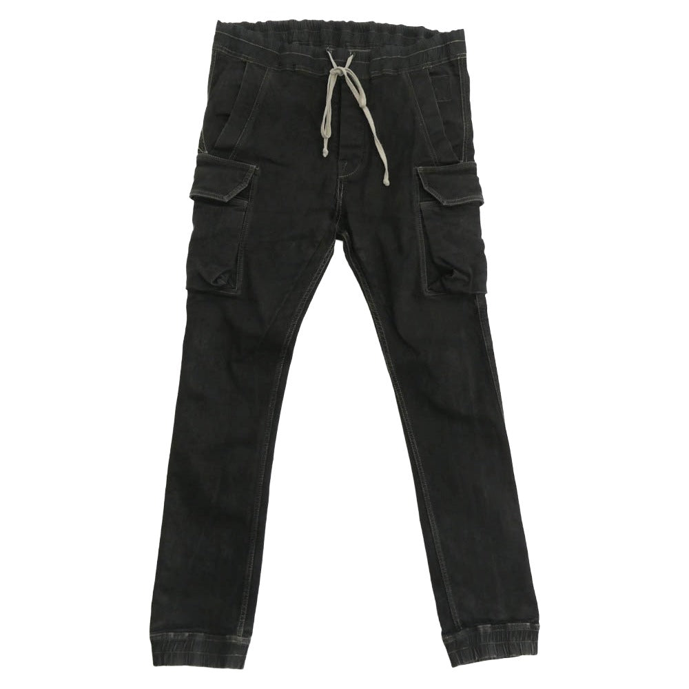 Rick Owens リックオウエンス 21AW DU02A3386-SBF DRKSHDW ダークシャドウ MASTODON CUT PANTS マストドン カット ブラックデニム カーゴパンツ ブラック系 L【中古】
